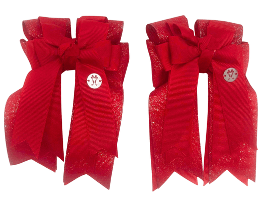Ponytail Bows Online 3" Tails Red Solid PonyTail Bows equestrian team apparel online tack store mobile tack store custom farm apparel custom show stable clothing equestrian lifestyle horse show clothing riding clothes Red Solid PonyTail Bows horses equestrian tack store