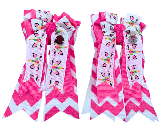 Ponytail Bows Online 3" Tails PonyTail Bows- Chevron (Unicorn Party) equestrian team apparel online tack store mobile tack store custom farm apparel custom show stable clothing equestrian lifestyle horse show clothing riding clothes PonyTail Bows- Chevron (Unicorn Party) horses equestrian tack store