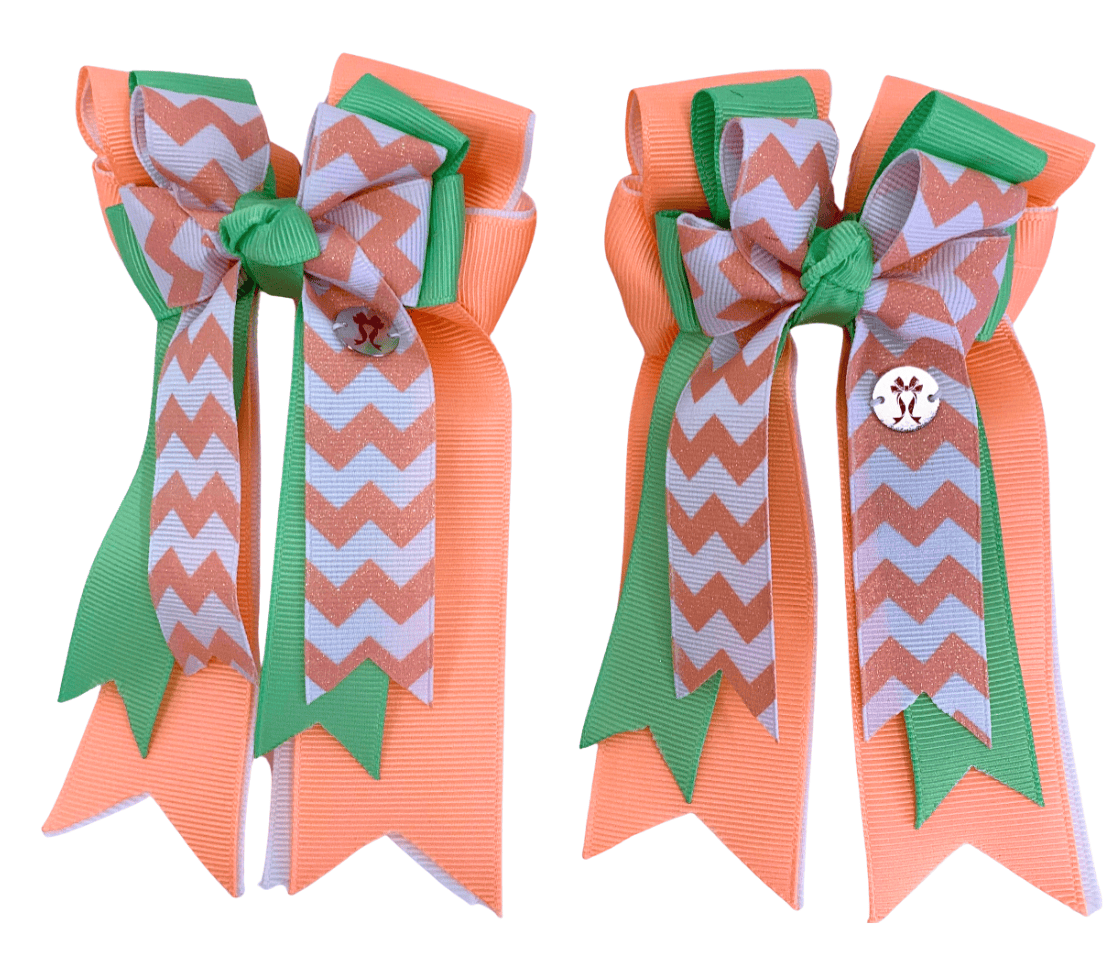 Ponytail Bows Online 3" Tails PonyTail Bows- Peachy Mint equestrian team apparel online tack store mobile tack store custom farm apparel custom show stable clothing equestrian lifestyle horse show clothing riding clothes PonyTail Bows- Peachy Mint horses equestrian tack store