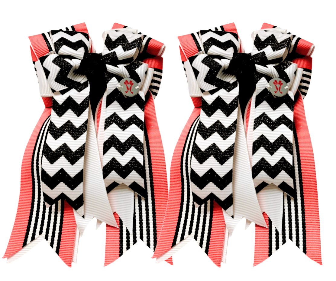 Ponytail Bows Online 3" Tails PonyTail Bows- Chevron (Seacrest) equestrian team apparel online tack store mobile tack store custom farm apparel custom show stable clothing equestrian lifestyle horse show clothing riding clothes PonyTail Bows- Chevron (Seacrest) horses equestrian tack store