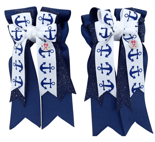 Ponytail Bows Online 3" Tails PonyTail Bows- Dazzle Anchors equestrian team apparel online tack store mobile tack store custom farm apparel custom show stable clothing equestrian lifestyle horse show clothing riding clothes PonyTail Bows- Dazzle Anchors horses equestrian tack store