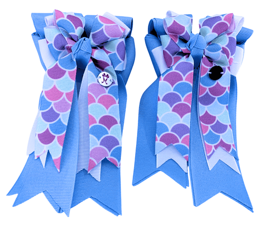 Ponytail Bows Online 3" Tails PonyTail Bows- Mermaid Splash equestrian team apparel online tack store mobile tack store custom farm apparel custom show stable clothing equestrian lifestyle horse show clothing riding clothes PonyTail Bows- Mermaid Splash horses equestrian tack store