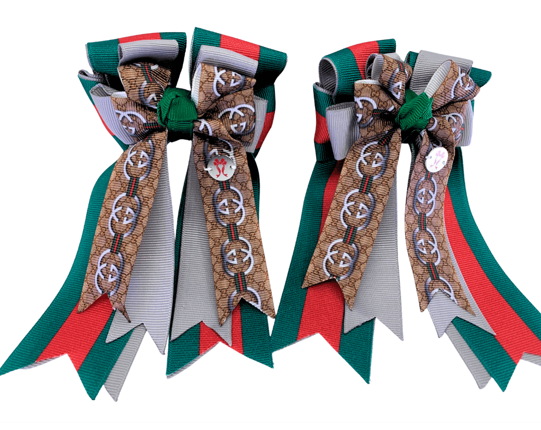Ponytail Bows Online 3" Tails PonyTail Bows- Designer G Chrome equestrian team apparel online tack store mobile tack store custom farm apparel custom show stable clothing equestrian lifestyle horse show clothing riding clothes PonyTail Bows- Designer G Chrome horses equestrian tack store