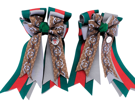 Ponytail Bows Online 3" Tails PonyTail Bows- Designer G Chrome equestrian team apparel online tack store mobile tack store custom farm apparel custom show stable clothing equestrian lifestyle horse show clothing riding clothes PonyTail Bows- Designer G Chrome horses equestrian tack store