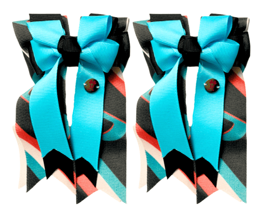 Ponytail Bows Online 3" Tails PonyTail Bows- TikTok (Geometric) equestrian team apparel online tack store mobile tack store custom farm apparel custom show stable clothing equestrian lifestyle horse show clothing riding clothes PonyTail Bows- TikTok (Geometric) horses equestrian tack store