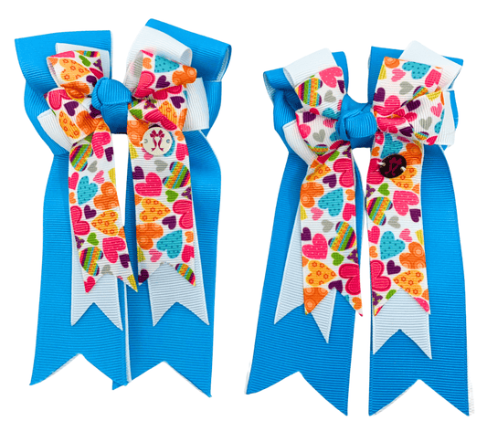 Ponytail Bows Online 3" Tails Pony Tail Bows- Hearts in the Sky equestrian team apparel online tack store mobile tack store custom farm apparel custom show stable clothing equestrian lifestyle horse show clothing riding clothes Pony Tail Bows- Hearts in the Sky horses equestrian tack store