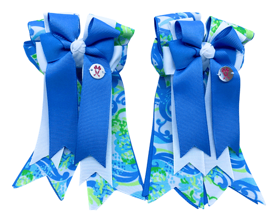 Ponytail Bows Online 3" Tails PonyTail Bows- Spring Earth equestrian team apparel online tack store mobile tack store custom farm apparel custom show stable clothing equestrian lifestyle horse show clothing riding clothes PonyTail Bows- Spring Earth horses equestrian tack store
