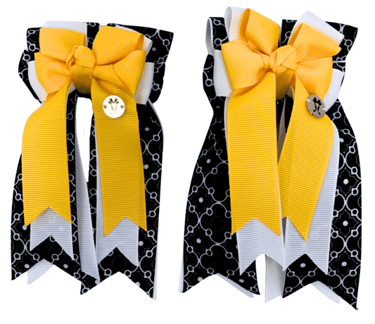 Ponytail Bows Online 3" Tails PonyTail Bows- Dazzle Yellow equestrian team apparel online tack store mobile tack store custom farm apparel custom show stable clothing equestrian lifestyle horse show clothing riding clothes PonyTail Bows- Dazzle Yellow horses equestrian tack store