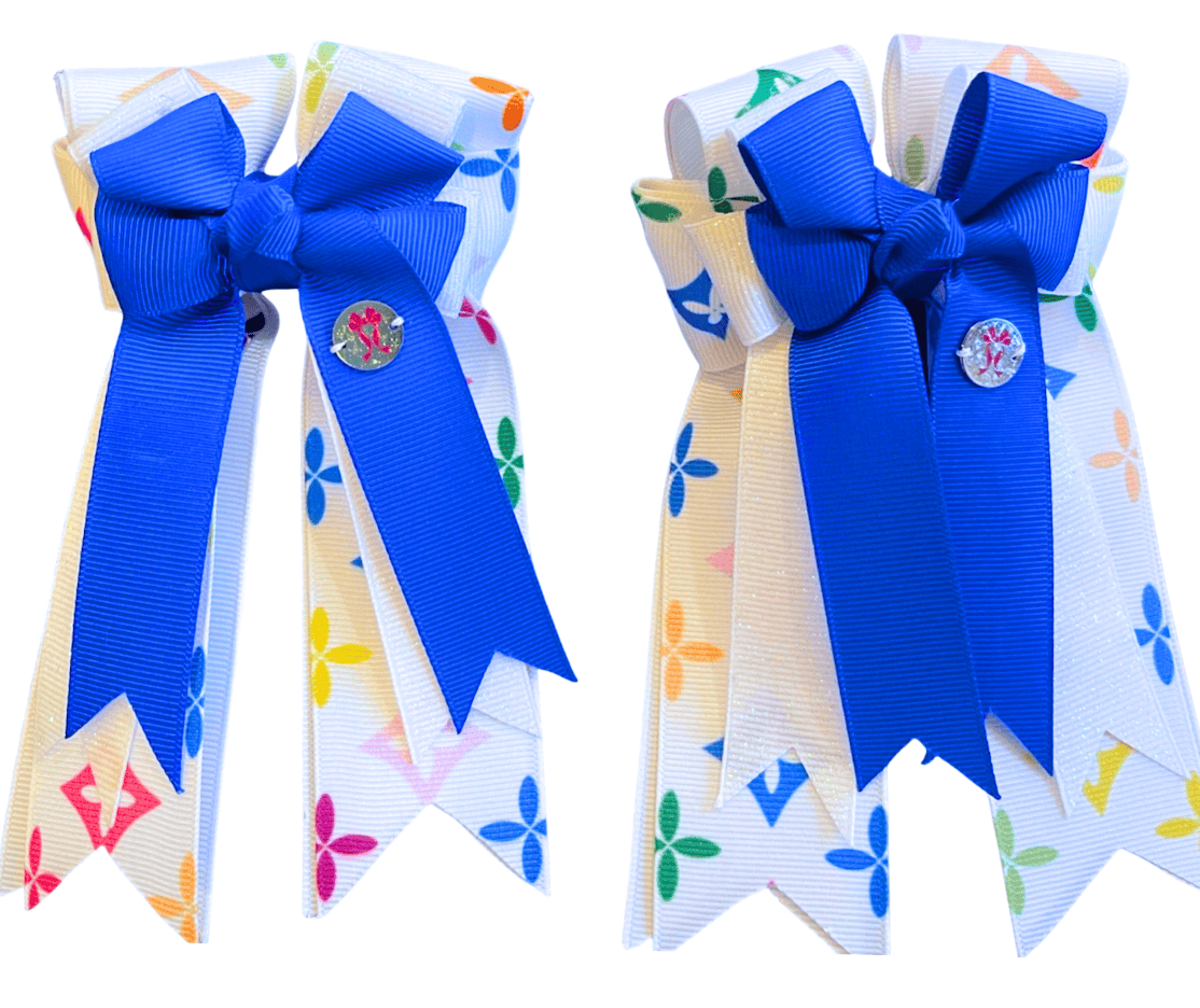 Ponytail Bows Online 3" Tails PonyTail Bows- Royal Blue LV equestrian team apparel online tack store mobile tack store custom farm apparel custom show stable clothing equestrian lifestyle horse show clothing riding clothes PonyTail Bows- Royal Blue LV horses equestrian tack store