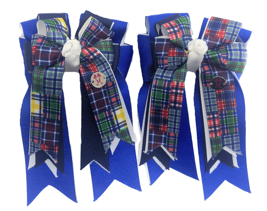 Ponytail Bows Online 3" Tails Plaid Topper PonyTail Bows equestrian team apparel online tack store mobile tack store custom farm apparel custom show stable clothing equestrian lifestyle horse show clothing riding clothes Plaid Topper PonyTail Bows horses equestrian tack store