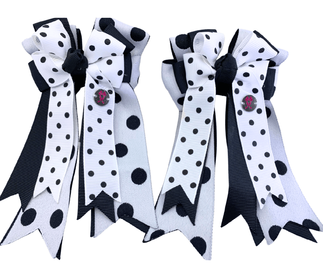 Ponytail Bows Online 3" Tails PonyTail Bows- Dots for Days equestrian team apparel online tack store mobile tack store custom farm apparel custom show stable clothing equestrian lifestyle horse show clothing riding clothes PonyTail Bows- Dots for Days horses equestrian tack store