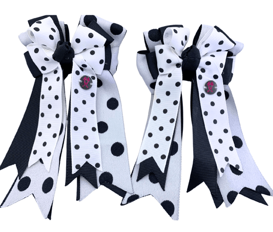 Ponytail Bows Online 3" Tails PonyTail Bows- Dots for Days equestrian team apparel online tack store mobile tack store custom farm apparel custom show stable clothing equestrian lifestyle horse show clothing riding clothes PonyTail Bows- Dots for Days horses equestrian tack store