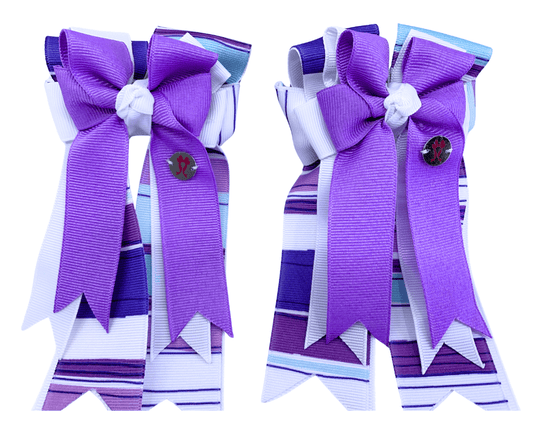 Ponytail Bows Online 3" Tails PonyTail Bows- Purple Cool Shades equestrian team apparel online tack store mobile tack store custom farm apparel custom show stable clothing equestrian lifestyle horse show clothing riding clothes PonyTail Bows- Purple Cool Shades horses equestrian tack store