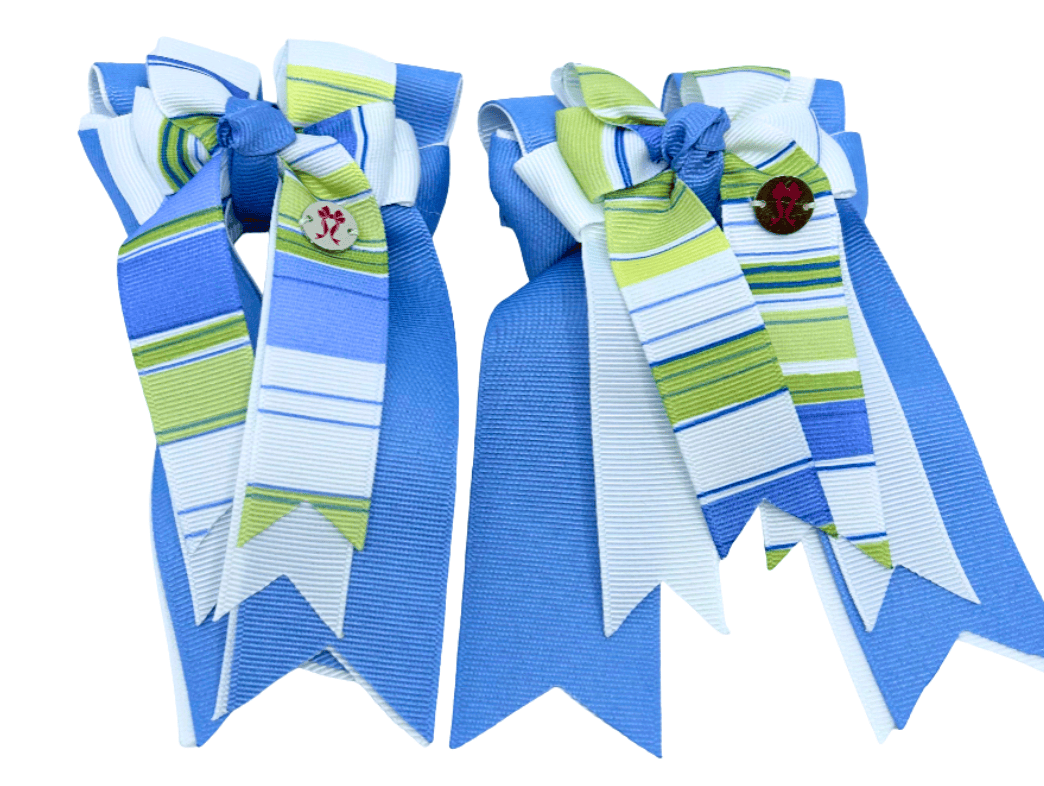Ponytail Bows Online 3" Tails Cool Shades Blue Bird PonyTail Bows equestrian team apparel online tack store mobile tack store custom farm apparel custom show stable clothing equestrian lifestyle horse show clothing riding clothes Cool Shades Blue Bird PonyTail Bows horses equestrian tack store
