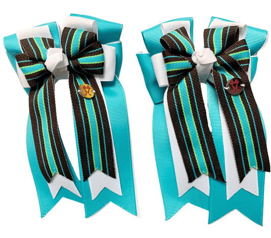 Ponytail Bows Online 3" Tails PonyTail Bows- Tiffany Blue equestrian team apparel online tack store mobile tack store custom farm apparel custom show stable clothing equestrian lifestyle horse show clothing riding clothes PonyTail Bows- Tiffany Blue horses equestrian tack store