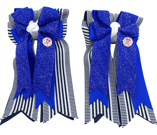 Ponytail Bows Online 3" Tails PonyTail Bows- Kat Blue equestrian team apparel online tack store mobile tack store custom farm apparel custom show stable clothing equestrian lifestyle horse show clothing riding clothes PonyTail Bows- Kat Blue horses equestrian tack store