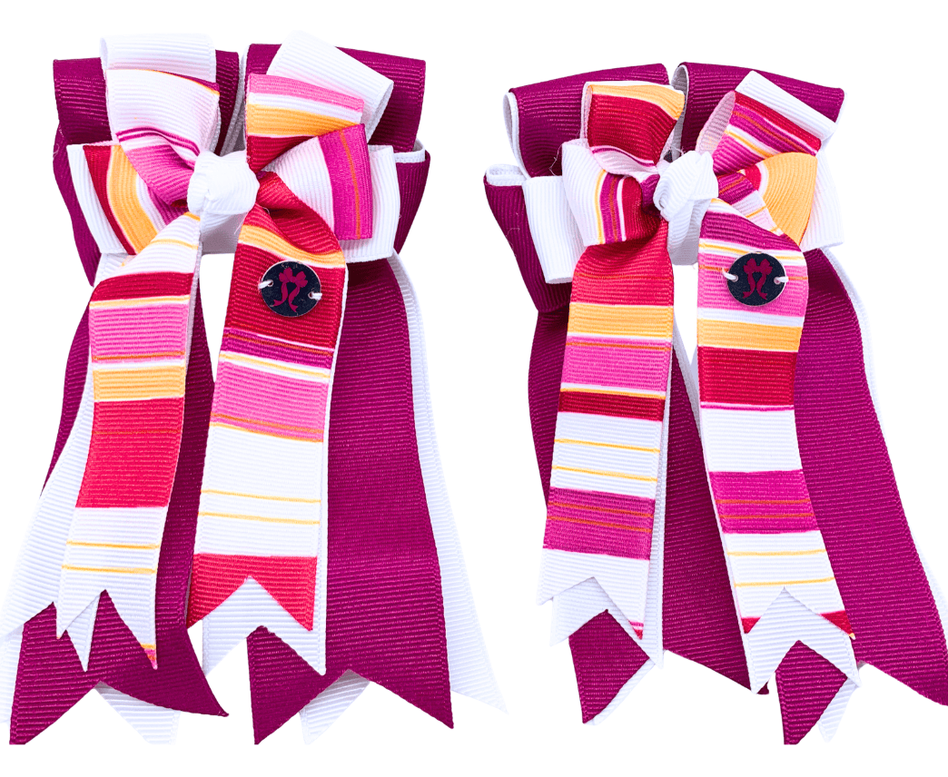 Ponytail Bows Online 3" Tails PonyTail Bows- Cool Shades Dark Pink equestrian team apparel online tack store mobile tack store custom farm apparel custom show stable clothing equestrian lifestyle horse show clothing riding clothes PonyTail Bows- Cool Shades Dark Pink horses equestrian tack store