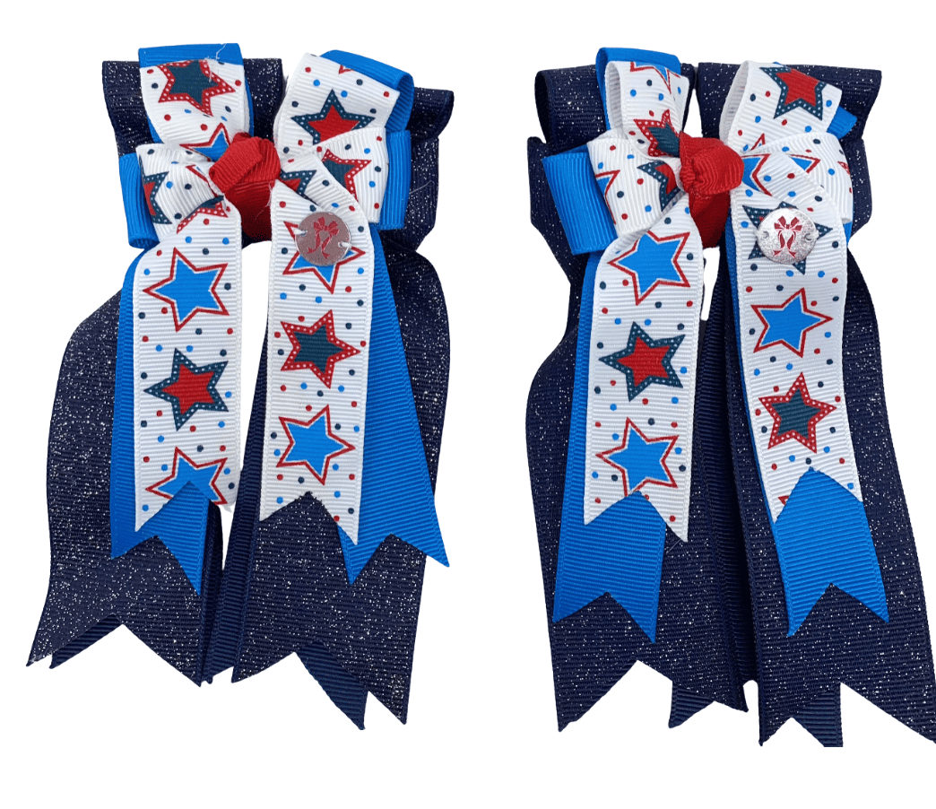 Ponytail Bows Online 3" Tails PonyTail Bows-Star Sparkle equestrian team apparel online tack store mobile tack store custom farm apparel custom show stable clothing equestrian lifestyle horse show clothing riding clothes PonyTail Bows-Star Sparkle horses equestrian tack store