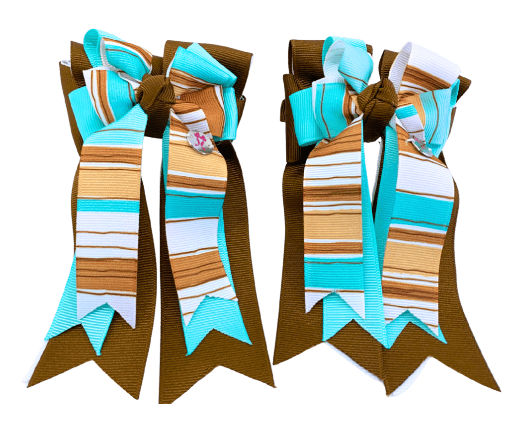 Ponytail Bows Online 3" Tails PonyTail Bows- Cool Shades Leather Aqua equestrian team apparel online tack store mobile tack store custom farm apparel custom show stable clothing equestrian lifestyle horse show clothing riding clothes PonyTail Bows- Cool Shades Leather Aqua horses equestrian tack store