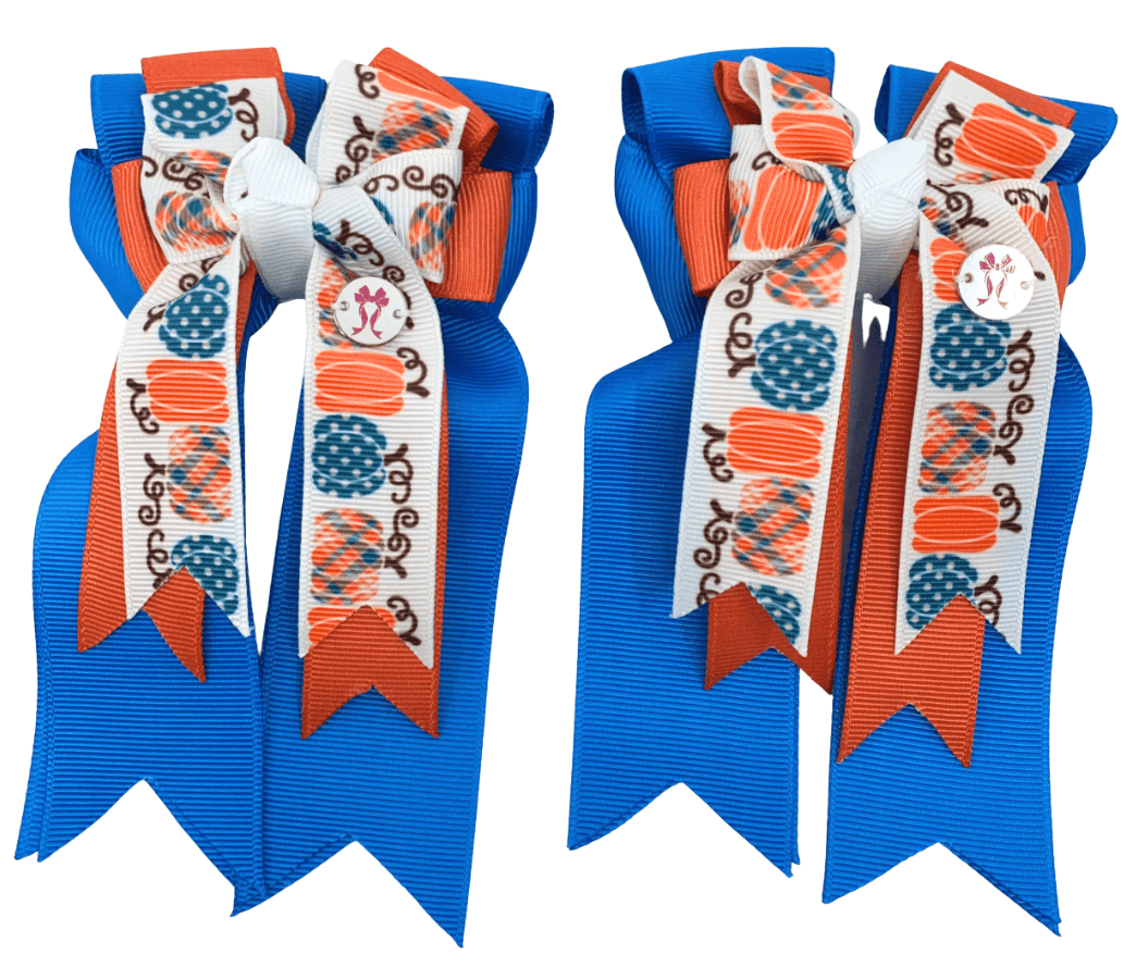 Ponytail Bows Online 3" Tails PonyTail Bows- Pumkin Fall equestrian team apparel online tack store mobile tack store custom farm apparel custom show stable clothing equestrian lifestyle horse show clothing riding clothes PonyTail Bows- Pumkin Fall horses equestrian tack store