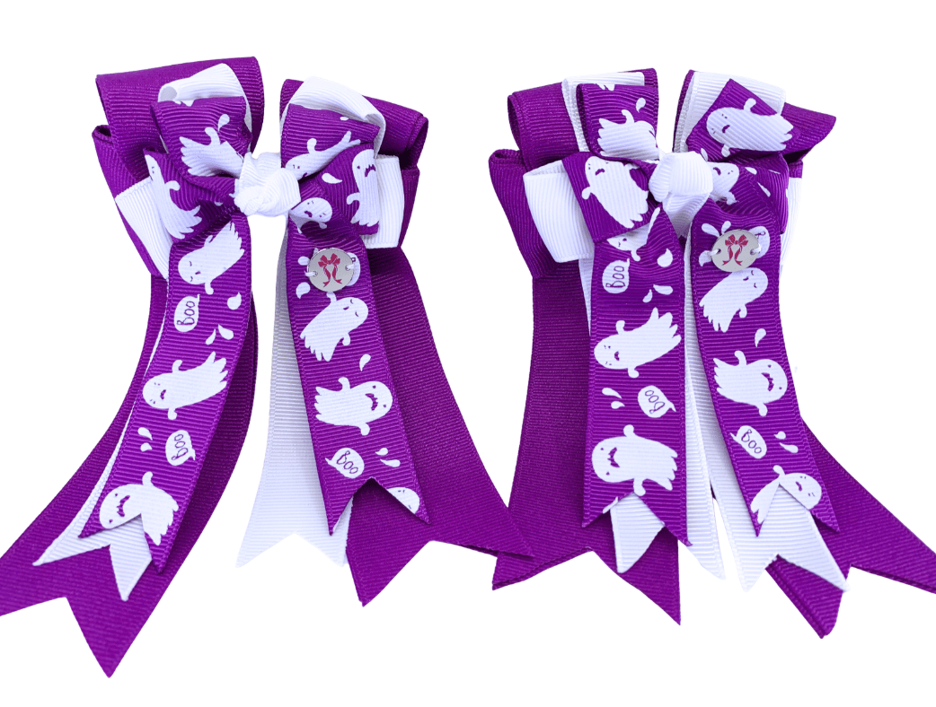Ponytail Bows Online 3" Tails PonyTail Bows- Purple Boo equestrian team apparel online tack store mobile tack store custom farm apparel custom show stable clothing equestrian lifestyle horse show clothing riding clothes PonyTail Bows- Purple Boo horses equestrian tack store