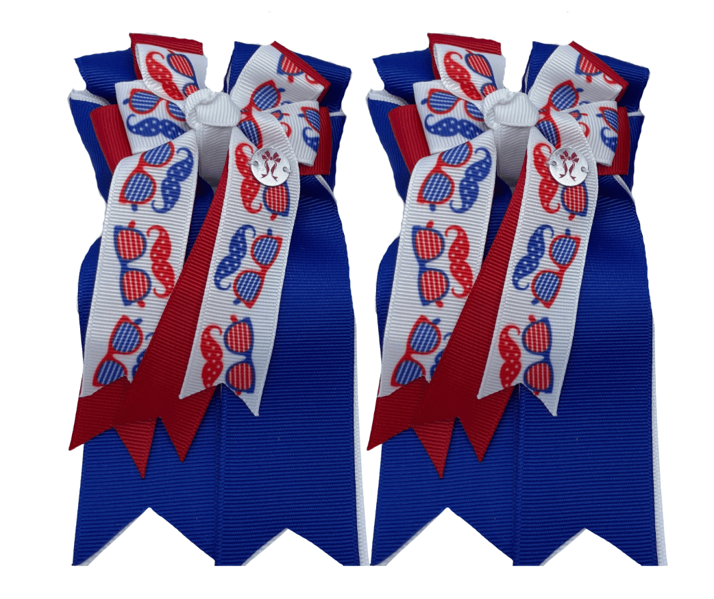 Ponytail Bows Online 3" Tails Fourth of July Disguise PonyTail Bows equestrian team apparel online tack store mobile tack store custom farm apparel custom show stable clothing equestrian lifestyle horse show clothing riding clothes Fourth of July Disguise PonyTail Bows horses equestrian tack store