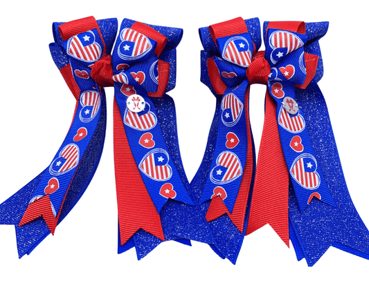 Ponytail Bows Online 3" Tails Pony Tail Bows- Heart of America equestrian team apparel online tack store mobile tack store custom farm apparel custom show stable clothing equestrian lifestyle horse show clothing riding clothes Pony Tail Bows- Heart of America horses equestrian tack store