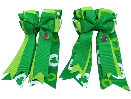 Ponytail Bows Online 3" Tails PonyTail Bows- Paddy's Luck equestrian team apparel online tack store mobile tack store custom farm apparel custom show stable clothing equestrian lifestyle horse show clothing riding clothes PonyTail Bows- Paddy's Luck horses equestrian tack store