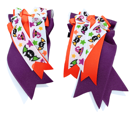 Ponytail Bows Online 3" Tails Boo Bat PonyTail Bows equestrian team apparel online tack store mobile tack store custom farm apparel custom show stable clothing equestrian lifestyle horse show clothing riding clothes Boo Bat PonyTail Bows horses equestrian tack store