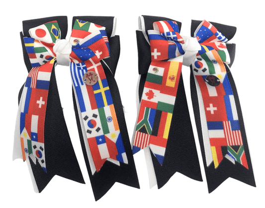 Ponytail Bows Online 3" Tails International Black PonyTail Bows equestrian team apparel online tack store mobile tack store custom farm apparel custom show stable clothing equestrian lifestyle horse show clothing riding clothes International Black PonyTail Bows horses equestrian tack store