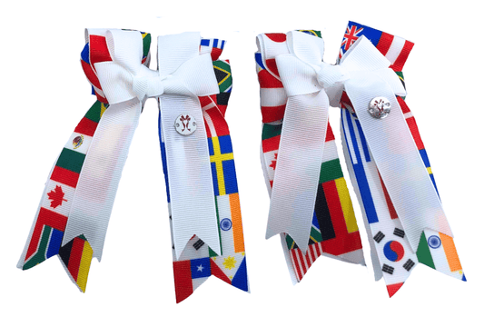 Ponytail Bows Online 3" Tails International White PonyTail Bows equestrian team apparel online tack store mobile tack store custom farm apparel custom show stable clothing equestrian lifestyle horse show clothing riding clothes International White PonyTail Bows horses equestrian tack store