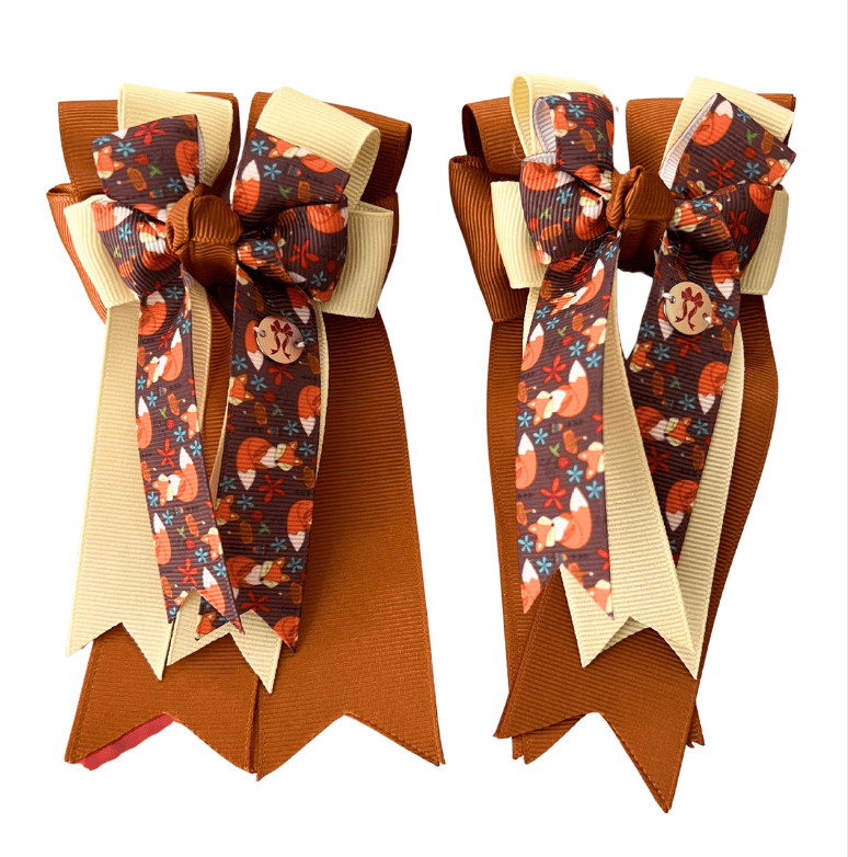 Ponytail Bows Online 3" Tails PonyTail Bows- Rusty Cream Fox Bows equestrian team apparel online tack store mobile tack store custom farm apparel custom show stable clothing equestrian lifestyle horse show clothing riding clothes PonyTail Bows- Rusty Cream Fox Bows horses equestrian tack store