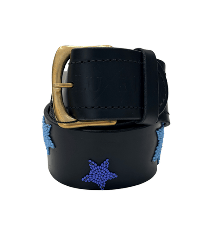 Zinj Designs Belt Stars (Multi Blue) Belt- 1.75" Beaded Assorted Designs L equestrian team apparel online tack store mobile tack store custom farm apparel custom show stable clothing equestrian lifestyle horse show clothing riding clothes Belt- 1.75" Beaded Assorted Designs L horses equestrian tack store