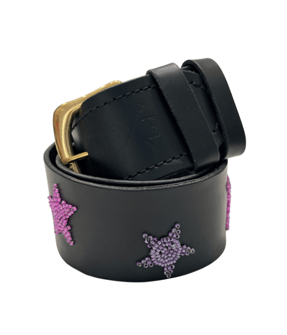 Zinj Designs Belt Stars (Pink/Purple) Belt- 1.75" Beaded Assorted Designs L equestrian team apparel online tack store mobile tack store custom farm apparel custom show stable clothing equestrian lifestyle horse show clothing riding clothes Belt- 1.75" Beaded Assorted Designs L horses equestrian tack store