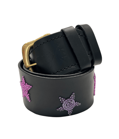 Zinj Designs Belt Stars (Pink/Purple) Belt- 1.75" Beaded Assorted Designs L equestrian team apparel online tack store mobile tack store custom farm apparel custom show stable clothing equestrian lifestyle horse show clothing riding clothes Belt- 1.75" Beaded Assorted Designs L horses equestrian tack store