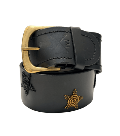 Zinj Designs Belt Stars (Gold/Black) Belt- 1.75" Beaded Assorted Designs L equestrian team apparel online tack store mobile tack store custom farm apparel custom show stable clothing equestrian lifestyle horse show clothing riding clothes Belt- 1.75" Beaded Assorted Designs L horses equestrian tack store
