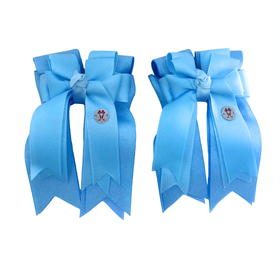 Ponytail Bows Online 3" Tails Baby Blue Solid PonyTail Bows equestrian team apparel online tack store mobile tack store custom farm apparel custom show stable clothing equestrian lifestyle horse show clothing riding clothes Baby Blue Solid PonyTail Bows horses equestrian tack store