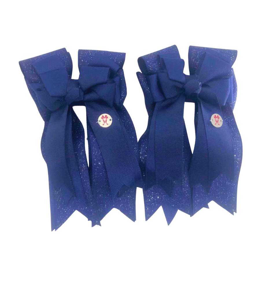 Ponytail Bows Online 3" Tails Navy Solid PonyTail Bows equestrian team apparel online tack store mobile tack store custom farm apparel custom show stable clothing equestrian lifestyle horse show clothing riding clothes Navy Solid PonyTail Bows horses equestrian tack store