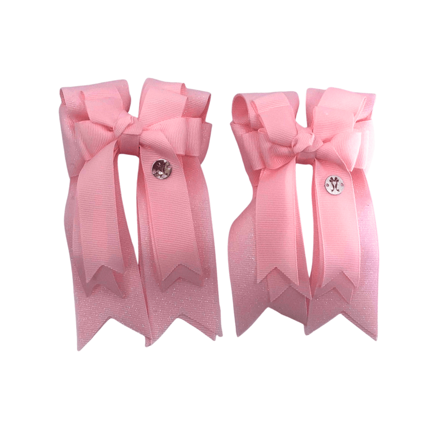 Ponytail Bows Online 3" Tails Baby Pink Solid PonyTail Bows equestrian team apparel online tack store mobile tack store custom farm apparel custom show stable clothing equestrian lifestyle horse show clothing riding clothes Baby Pink Solid PonyTail Bows horses equestrian tack store