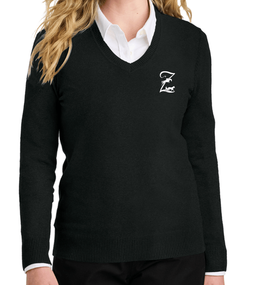 Zintillating Farms- V-Neck Ladies Sweater