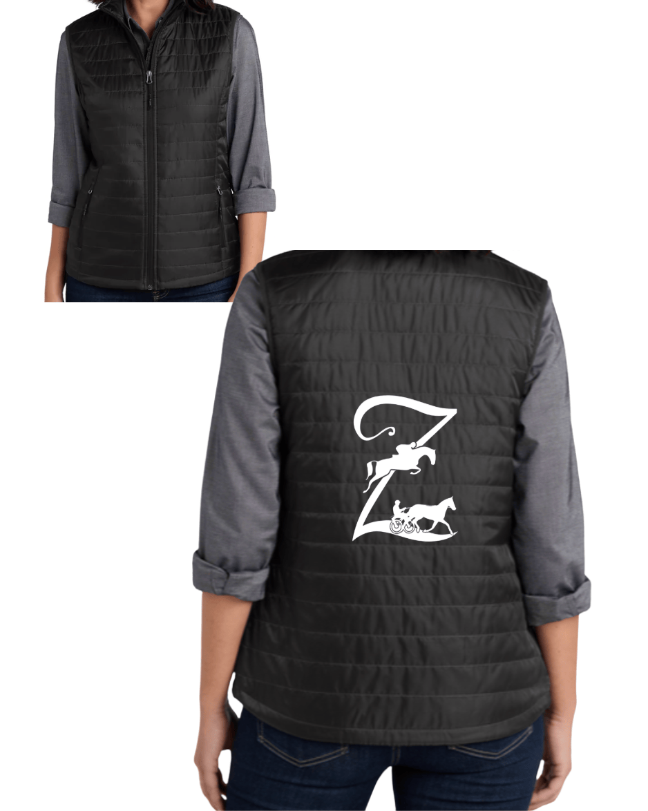 Equestrian Team Apparel Custom Vests Zintillating Farms- Women's Puffy Vest equestrian team apparel online tack store mobile tack store custom farm apparel custom show stable clothing equestrian lifestyle horse show clothing riding clothes Zintillating Farms- Women's Puffy Vest horses equestrian tack store