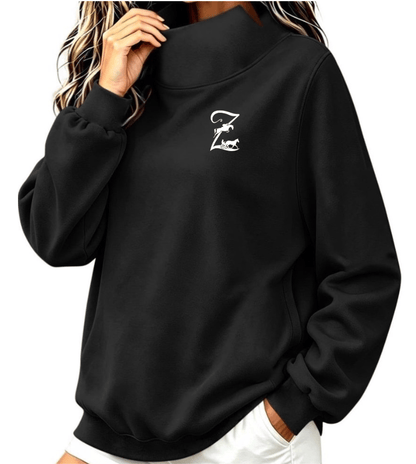 Equestrian Team Apparel Custom Vests Black / XS Zintillating Farms- Women's Mock Neck Sweatshirt equestrian team apparel online tack store mobile tack store custom farm apparel custom show stable clothing equestrian lifestyle horse show clothing riding clothes Zintillating Farms- Women's Mock Neck Sweatshirt horses equestrian tack store