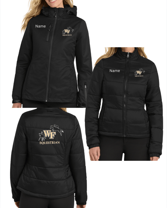 Equestrian Team Apparel Custom Jacket Black / XS WFU Equestrian- 3-in-1 Women's Waterproof RainJacket equestrian team apparel online tack store mobile tack store custom farm apparel custom show stable clothing equestrian lifestyle horse show clothing riding clothes WFU Equestrian- 3-in-1 Women's Waterproof RainJacket horses equestrian tack store