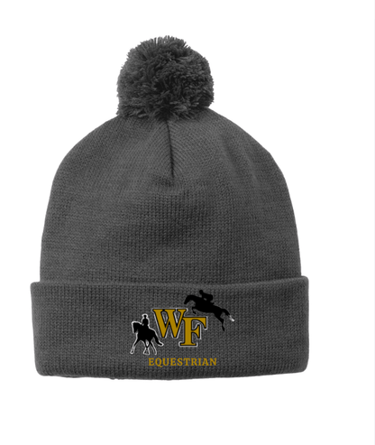 Equestrian Team Apparel custom hats Dark Gray WFU Equestrian- Solid Pom Pom Beanie equestrian team apparel online tack store mobile tack store custom farm apparel custom show stable clothing equestrian lifestyle horse show clothing riding clothes WFU Equestrian- Solid Pom Pom Beanie horses equestrian tack store
