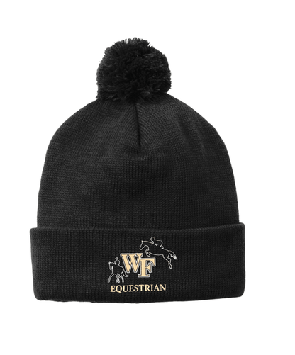 Equestrian Team Apparel custom hats Black WFU Equestrian- Solid Pom Pom Beanie equestrian team apparel online tack store mobile tack store custom farm apparel custom show stable clothing equestrian lifestyle horse show clothing riding clothes WFU Equestrian- Solid Pom Pom Beanie horses equestrian tack store