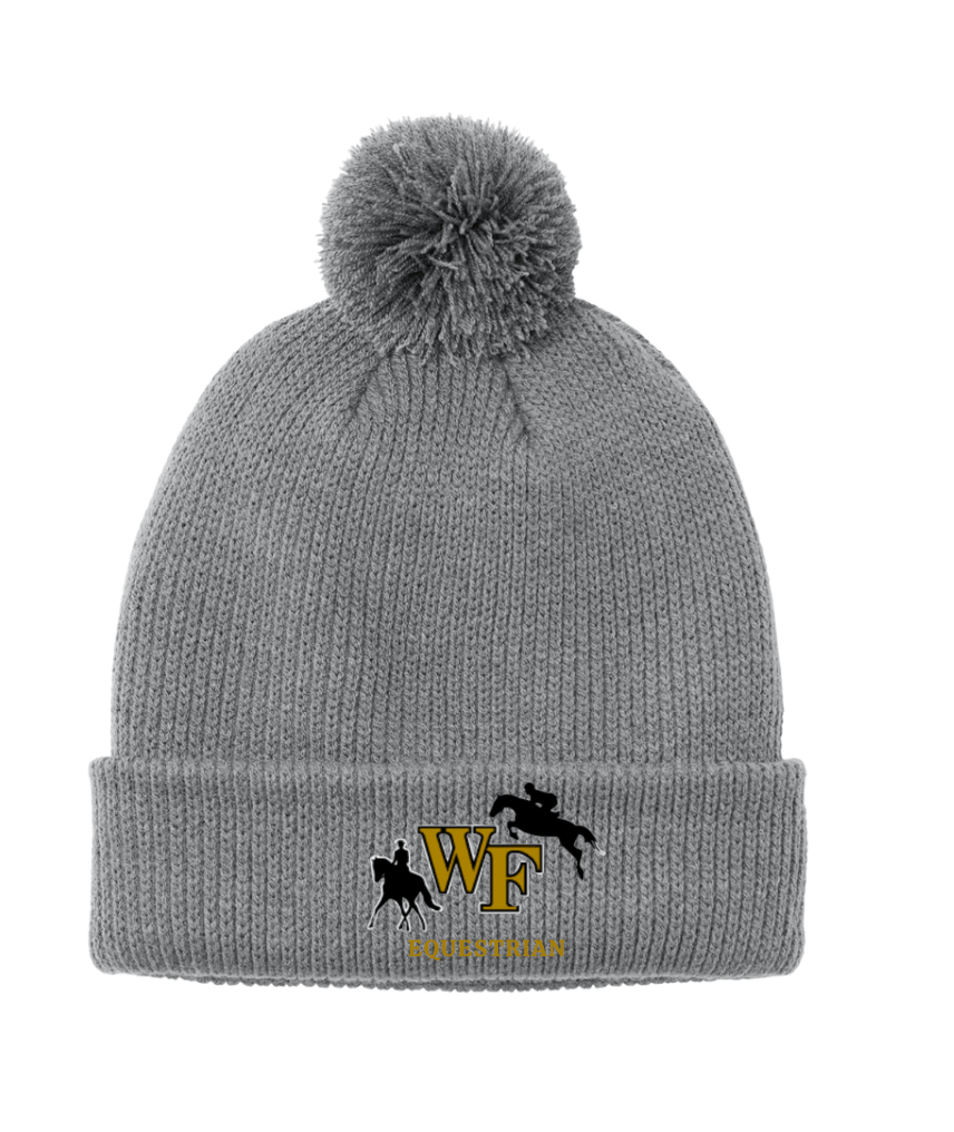 Equestrian Team Apparel custom hats Light Gray WFU Equestrian- Solid Pom Pom Beanie equestrian team apparel online tack store mobile tack store custom farm apparel custom show stable clothing equestrian lifestyle horse show clothing riding clothes WFU Equestrian- Solid Pom Pom Beanie horses equestrian tack store