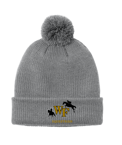 Equestrian Team Apparel custom hats Light Gray WFU Equestrian- Solid Pom Pom Beanie equestrian team apparel online tack store mobile tack store custom farm apparel custom show stable clothing equestrian lifestyle horse show clothing riding clothes WFU Equestrian- Solid Pom Pom Beanie horses equestrian tack store