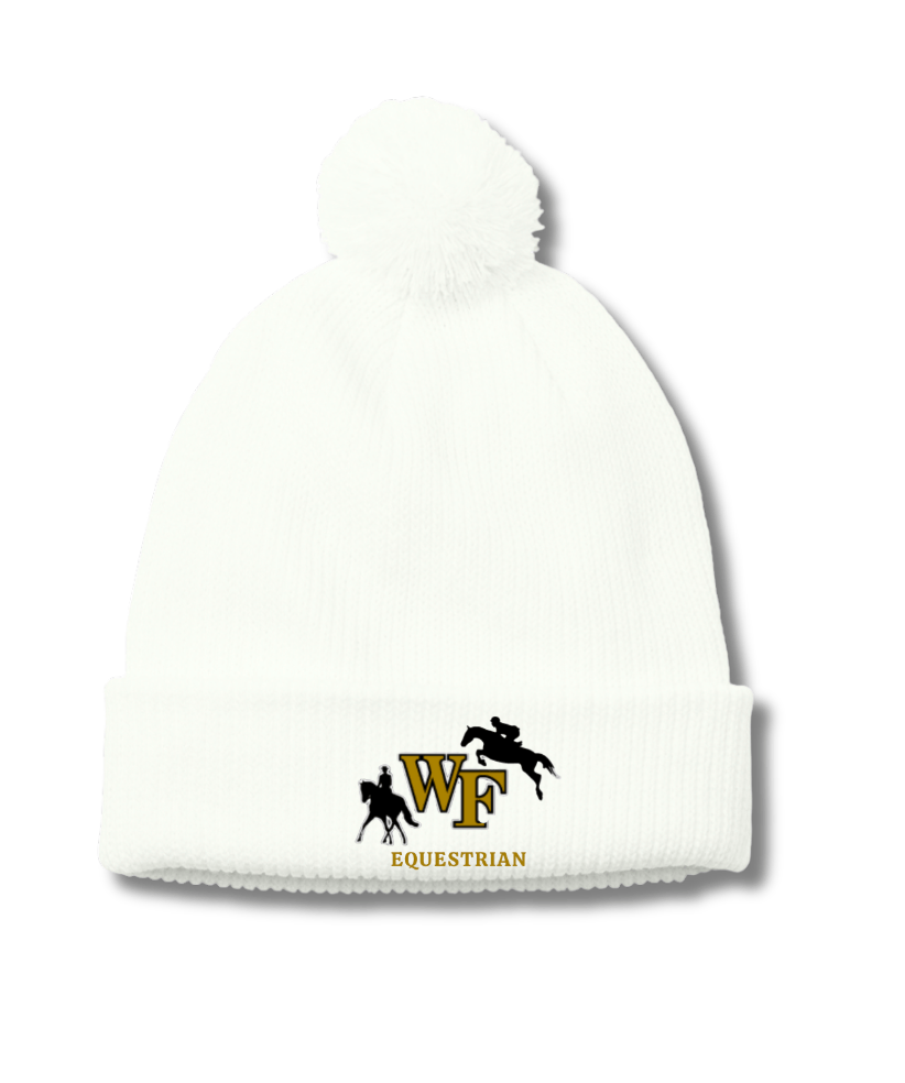 Equestrian Team Apparel custom hats White WFU Equestrian- Solid Pom Pom Beanie equestrian team apparel online tack store mobile tack store custom farm apparel custom show stable clothing equestrian lifestyle horse show clothing riding clothes WFU Equestrian- Solid Pom Pom Beanie horses equestrian tack store