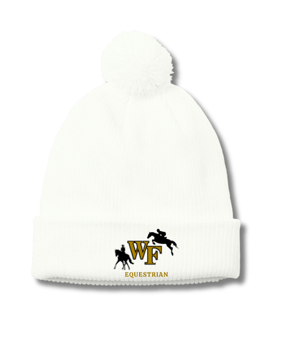 Equestrian Team Apparel custom hats White WFU Equestrian- Solid Pom Pom Beanie equestrian team apparel online tack store mobile tack store custom farm apparel custom show stable clothing equestrian lifestyle horse show clothing riding clothes WFU Equestrian- Solid Pom Pom Beanie horses equestrian tack store