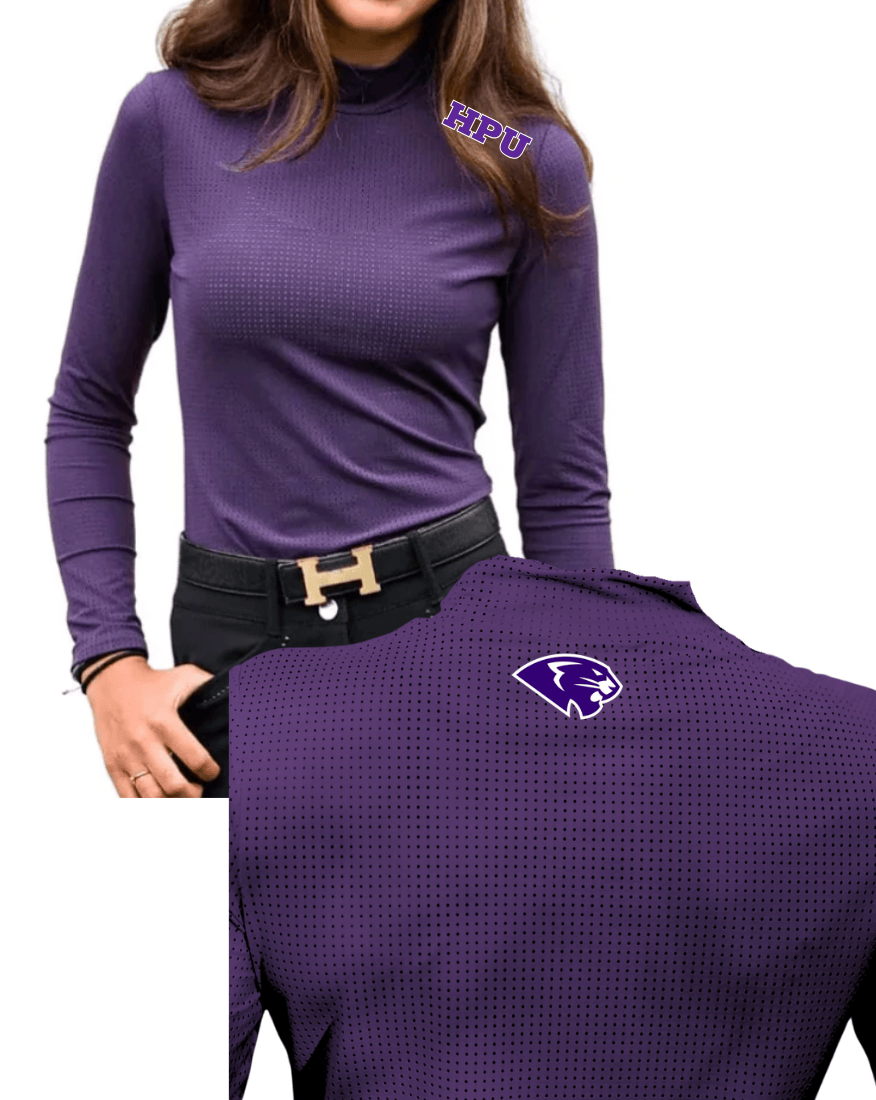 Equestrian Team Apparel Custom Team Shirts Aubergine / XXS High Point University - Perforated Alesia High Collar Shirt equestrian team apparel online tack store mobile tack store custom farm apparel custom show stable clothing equestrian lifestyle horse show clothing riding clothes High Point University - Perforated Alesia High Collar Shirt horses equestrian tack store